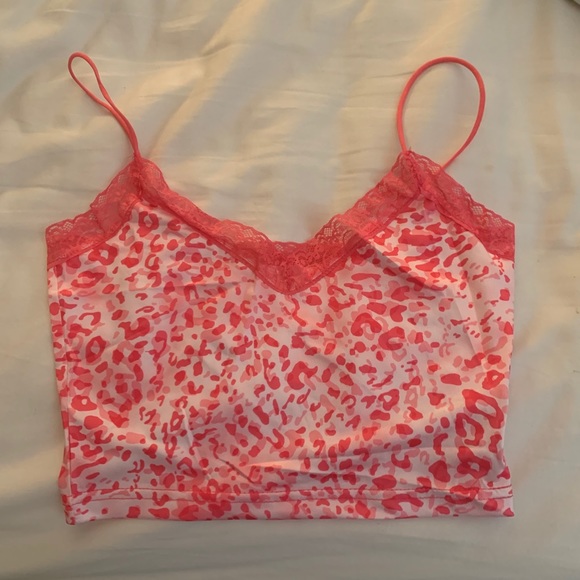pink cheetah lace tank - Picture 1 of 1